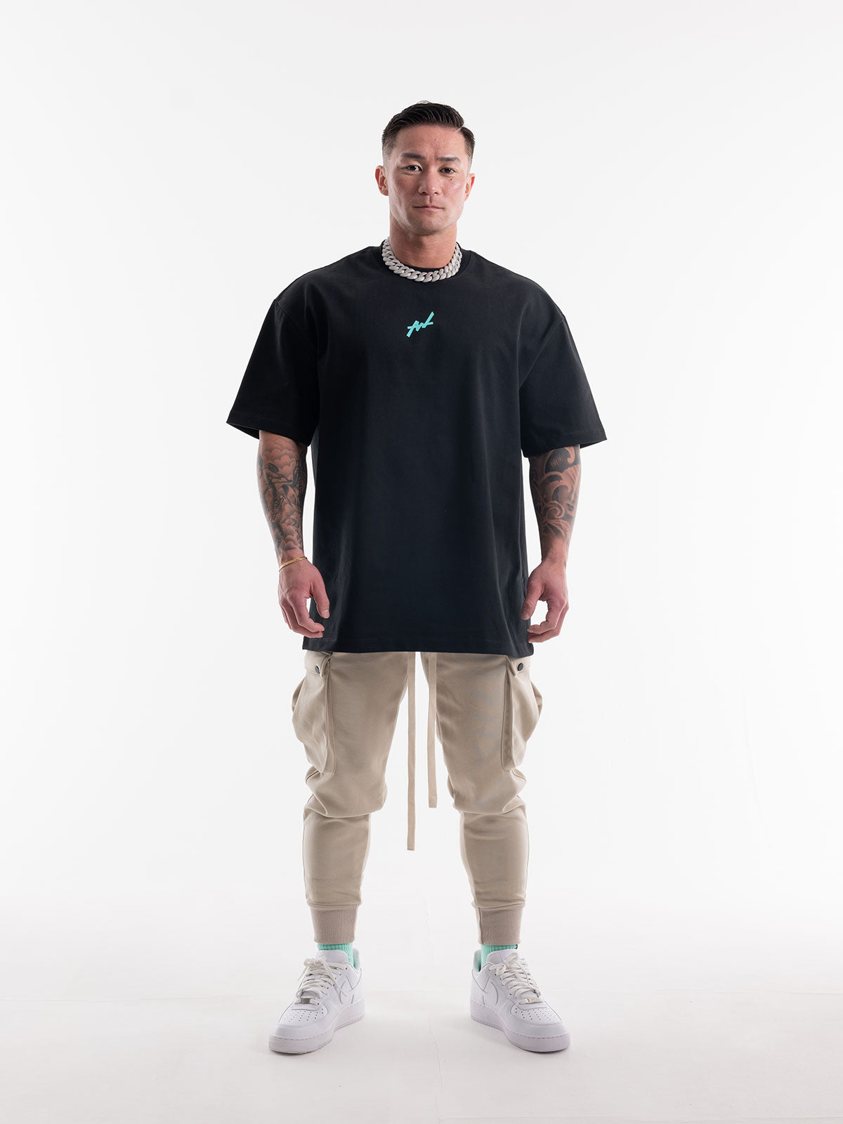 T-shirt SIMPLE LOGO BIG SILHOUETTE(BLACK)