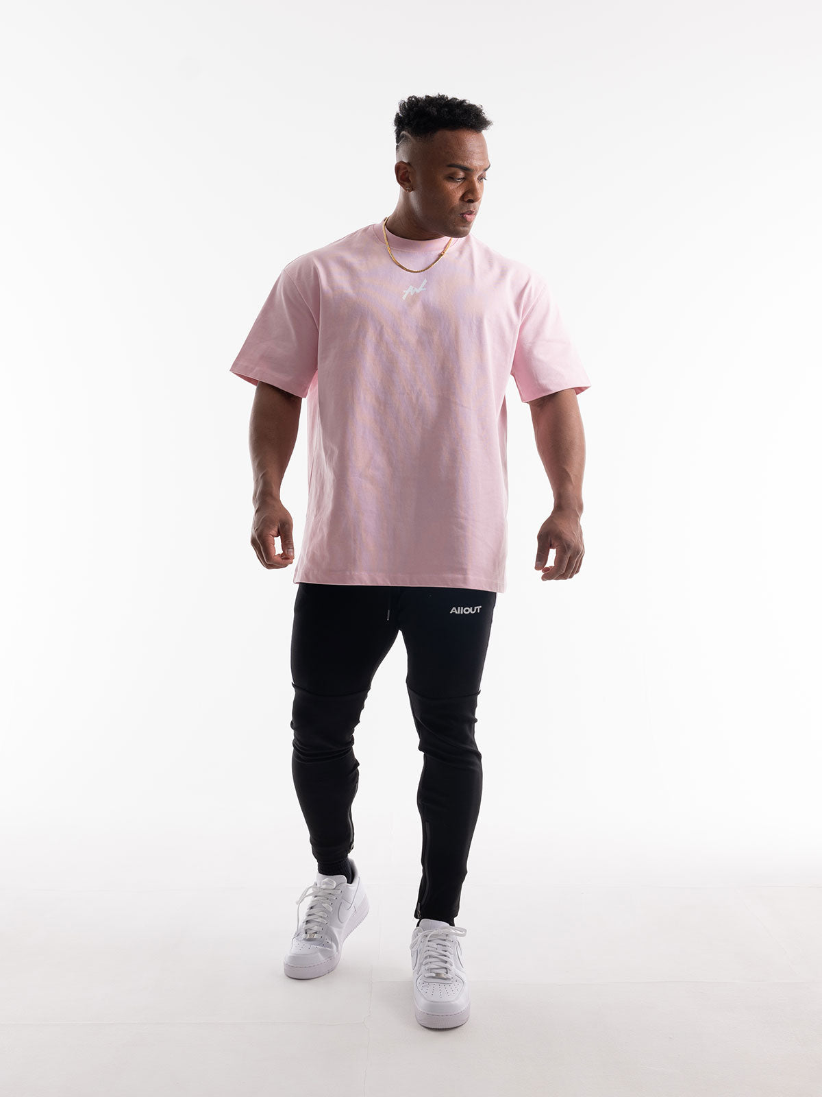 T-shirt SIMPLE LOGO BIG SILHOUETTE(PINK)