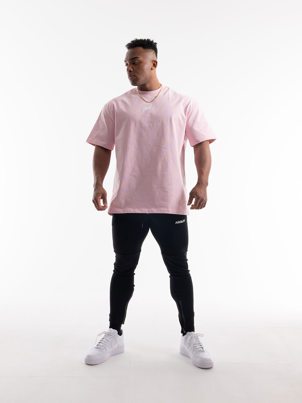 T-shirt SIMPLE LOGO BIG SILHOUETTE(PINK)