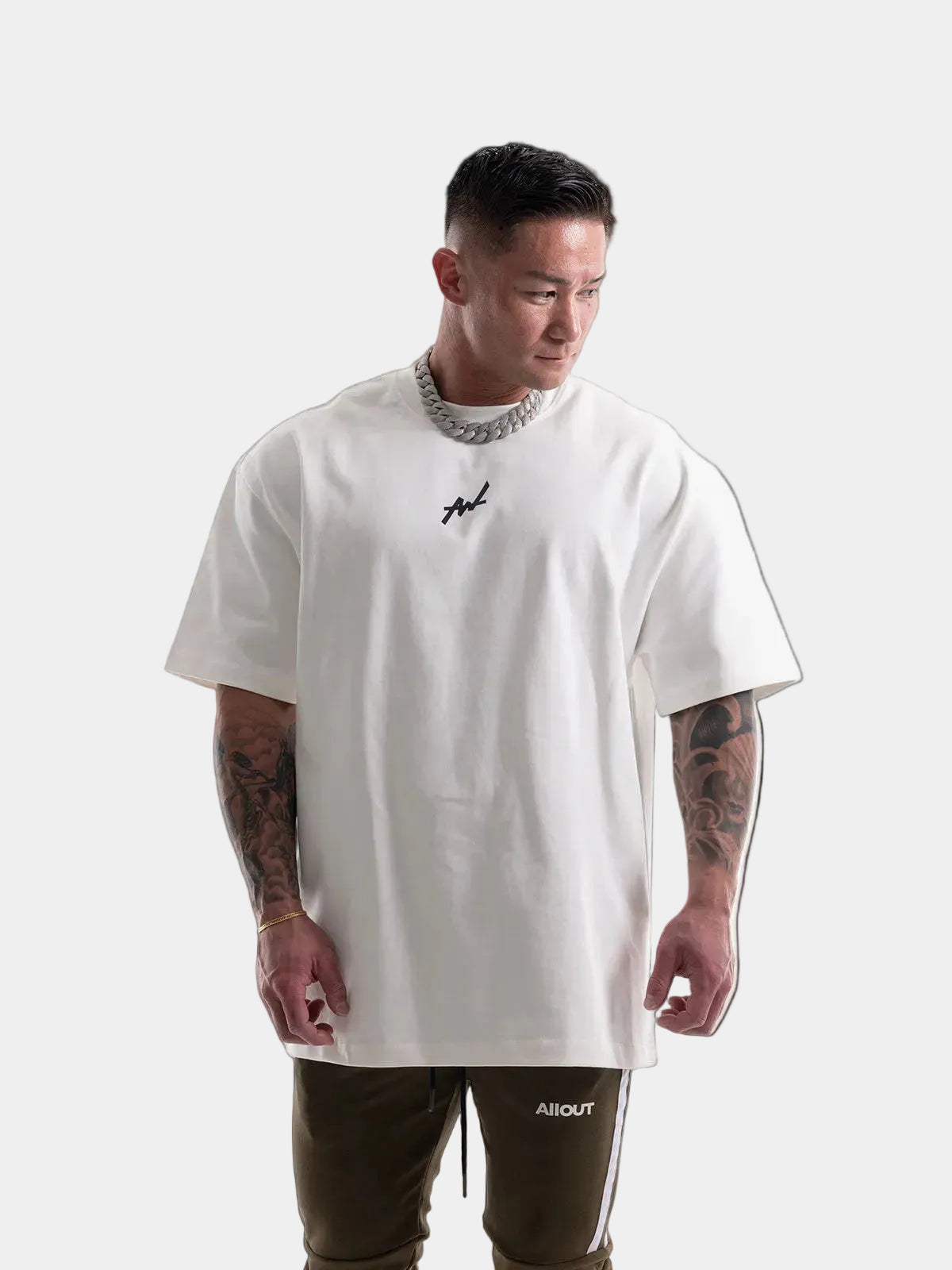 T-shirt SIMPLE LOGO BIG SILHOUETTE(WHITE)