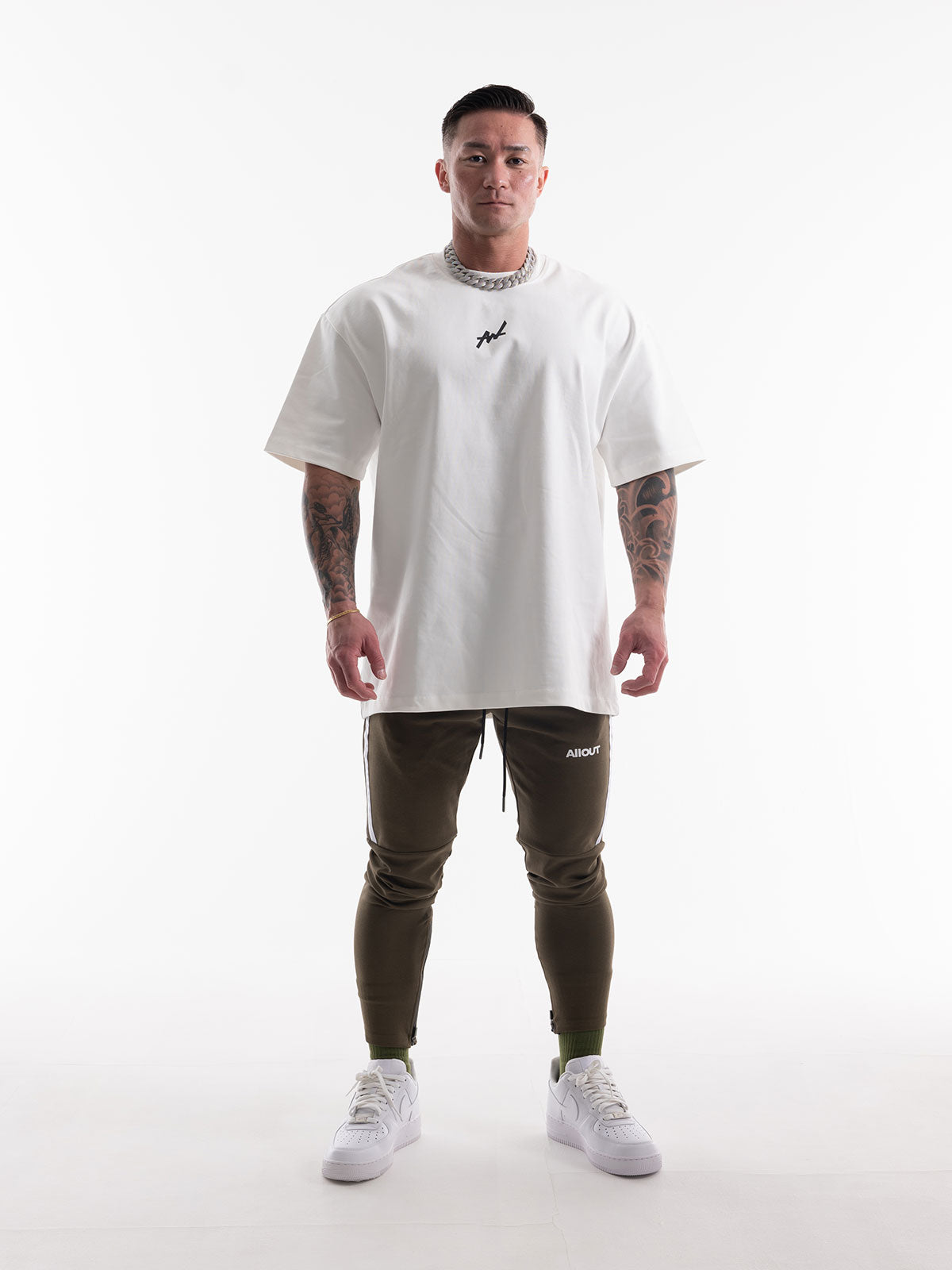 T-shirt SIMPLE LOGO BIG SILHOUETTE(WHITE)
