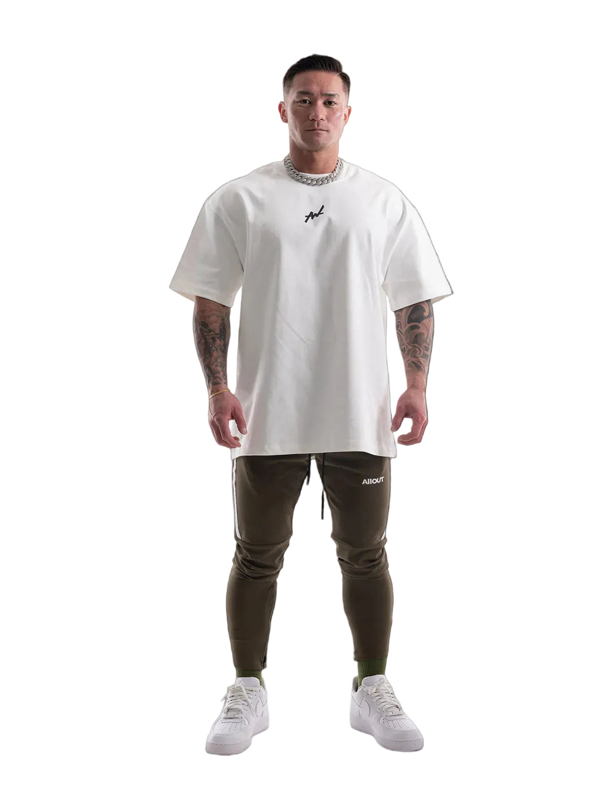 T-shirt SIMPLE LOGO BIG SILHOUETTE(WHITE)