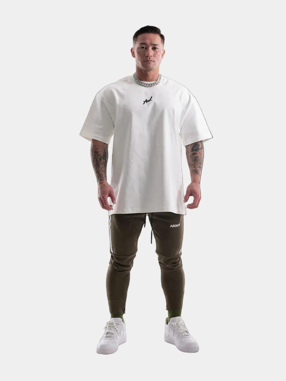 T-shirt SIMPLE LOGO BIG SILHOUETTE(WHITE)