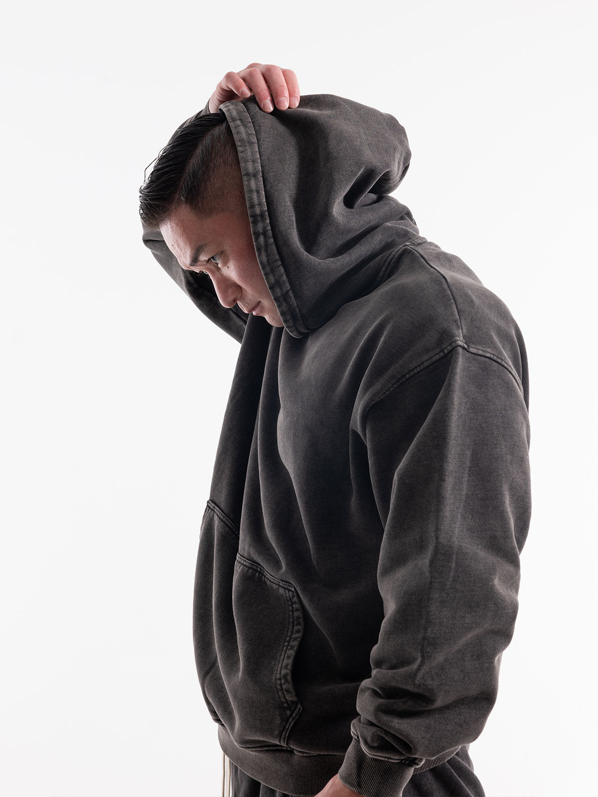 SWEAT HOODIE VINTAGE LOGO(DARK GRAY)