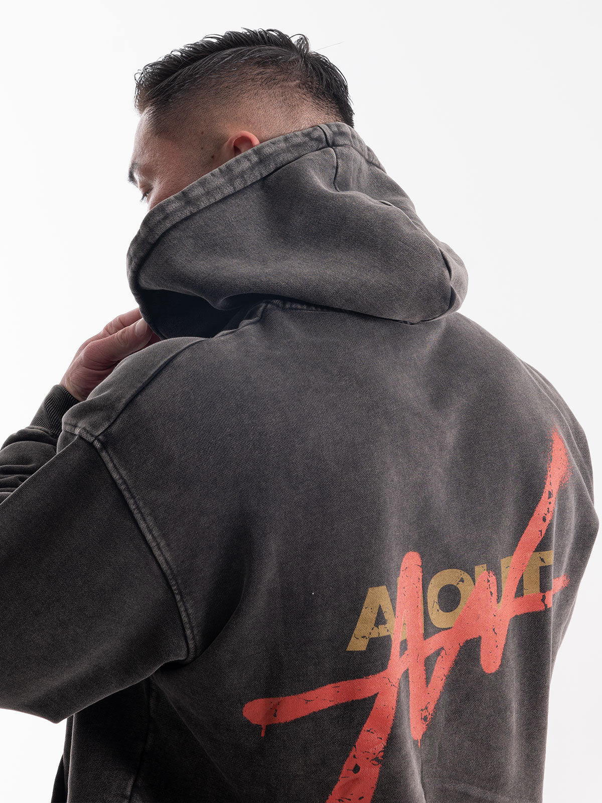 SWEAT HOODIE VINTAGE LOGO(DARK GRAY)