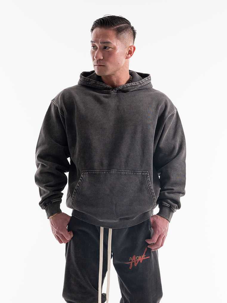 SWEAT HOODIE VINTAGE LOGO(DARK GRAY)