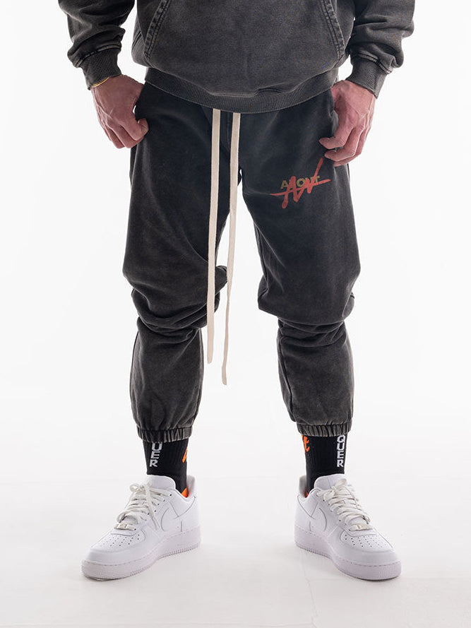 SWEAT PANTS SPRAY (BLACK)