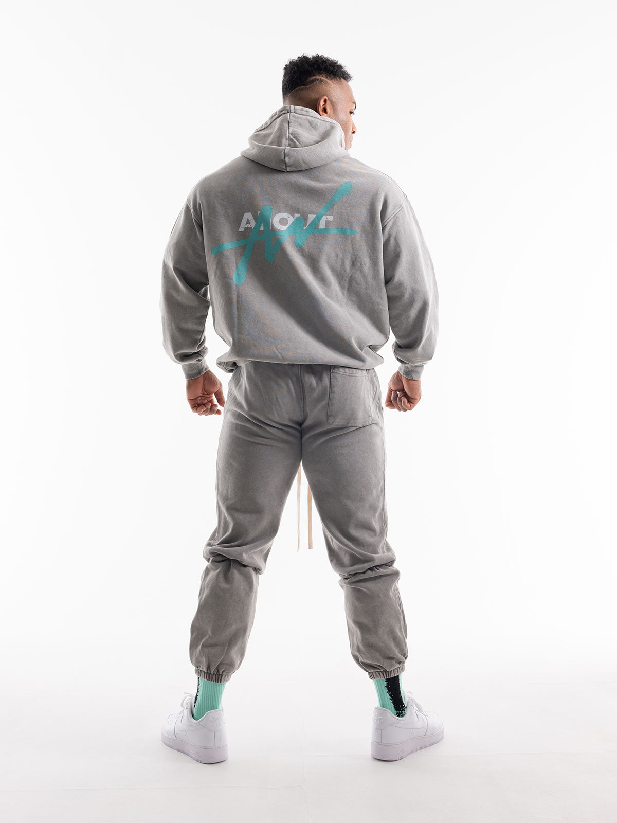 SWEAT HOODIE VINTAGE LOGO(LIGHT GRAY)