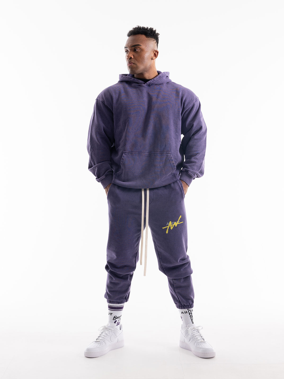 SWEAT HOODIE VINTAGE LOGO(PURPLE)