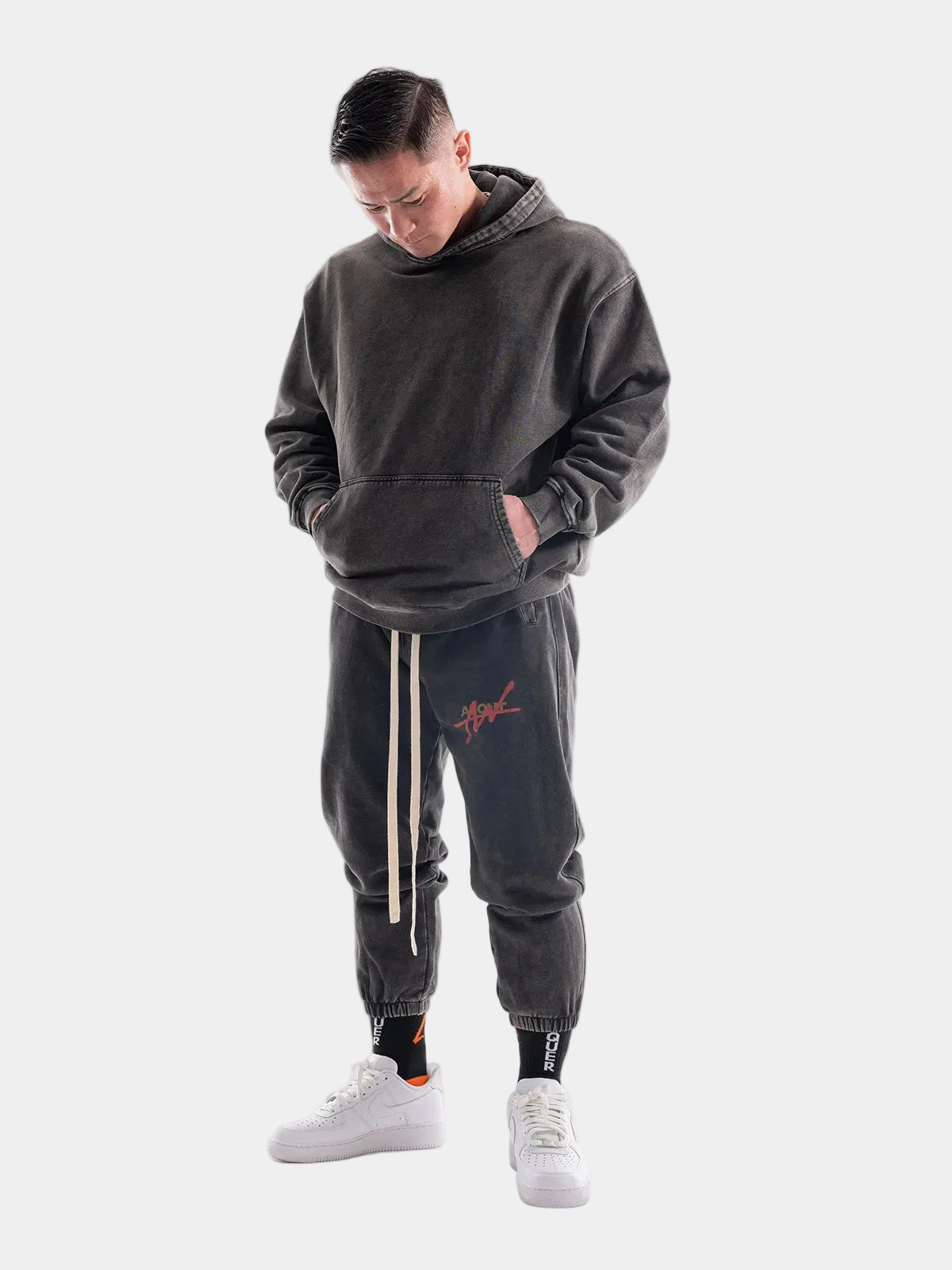 SWEAT PANTS SPRAY (BLACK)