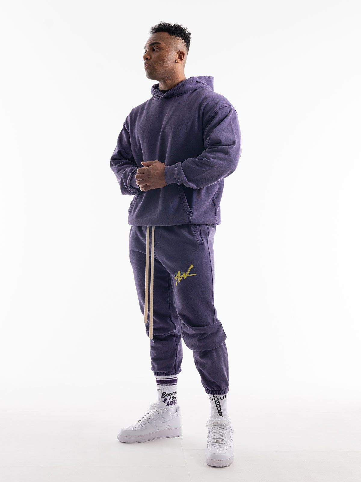 SWEAT PANTS SPRAY (BLACK)