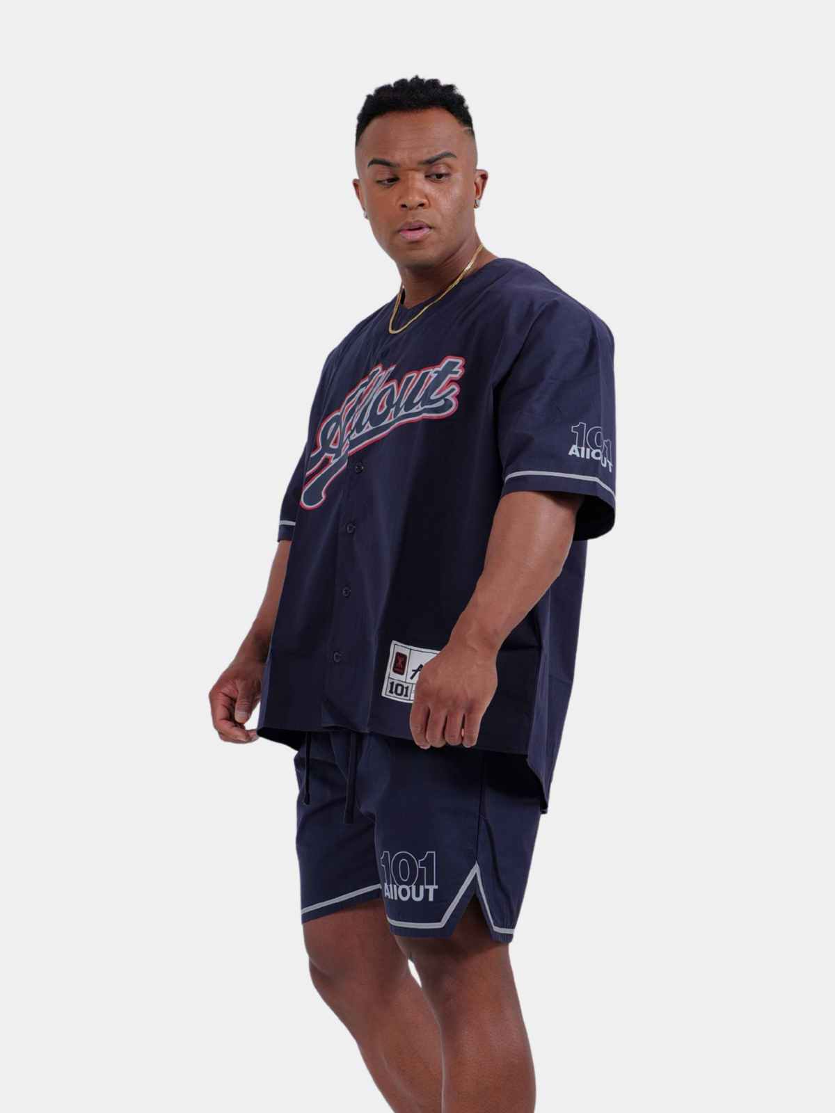 トレーニングウェアのおすすめ人気商品③:ALL OUT ベースボールシャツ BASEBALL SHIRT NAVY TWILL