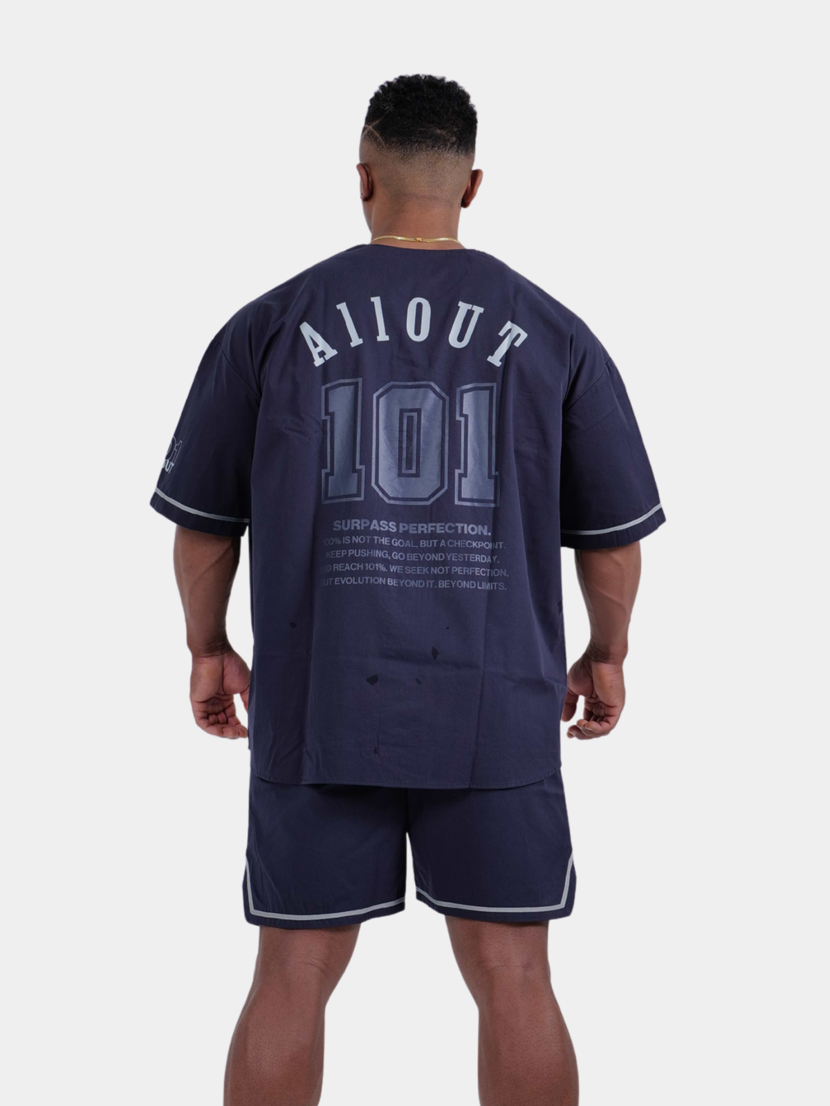 トレーニングウェアのおすすめ人気商品③：ALL OUT ベースボールシャツ BASEBALL SHIRT NAVY TWILL（2）