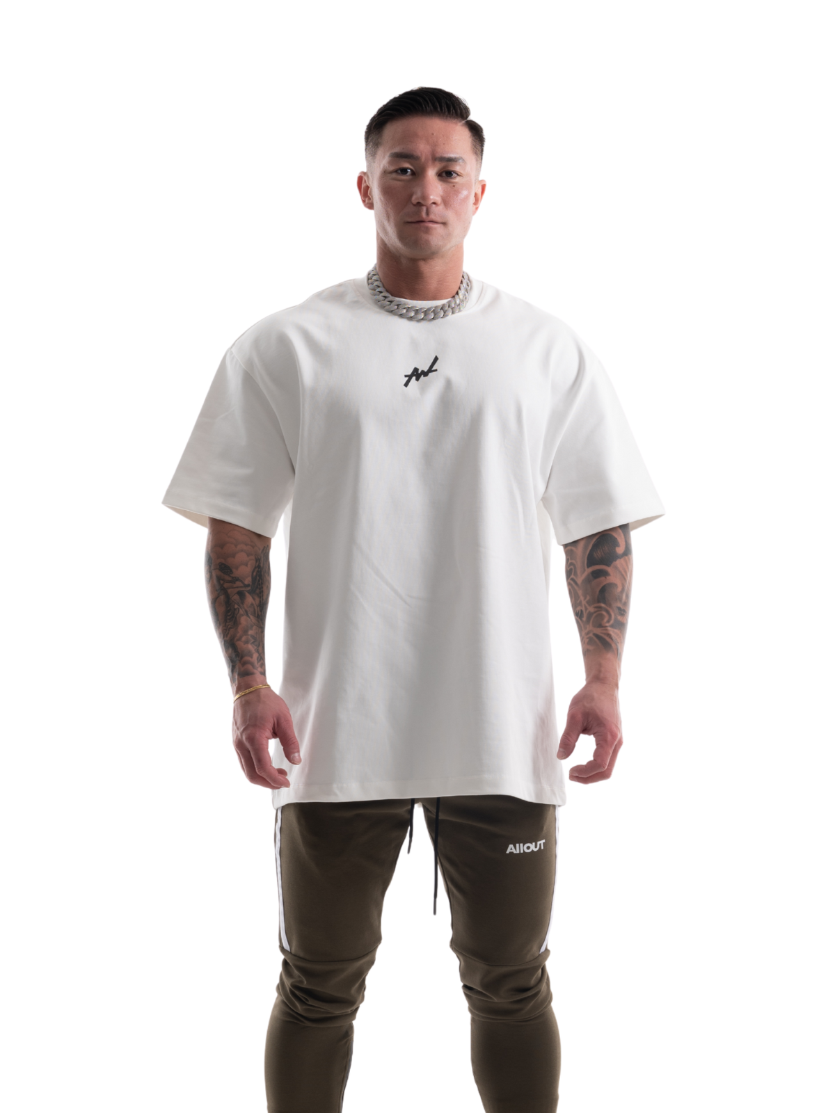T-shirt SIMPLE LOGO BIG SILHOUETTE(WHITE)