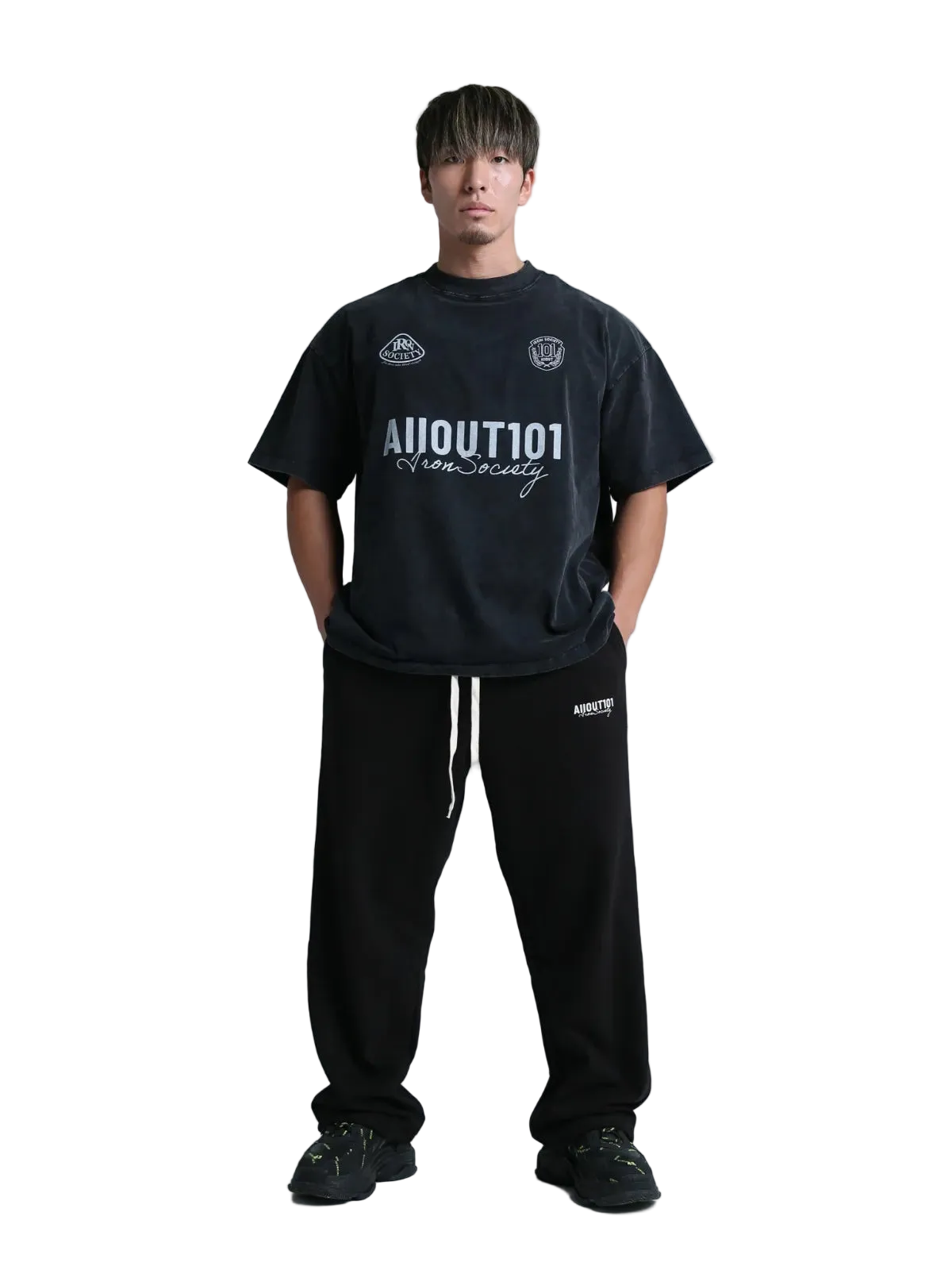 SWEAT PANTS SPRAY (BLACK)