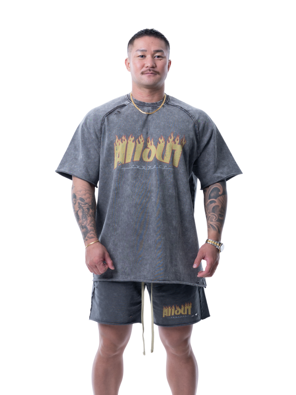 SWEAT TEE | DISTRESSED FLAME