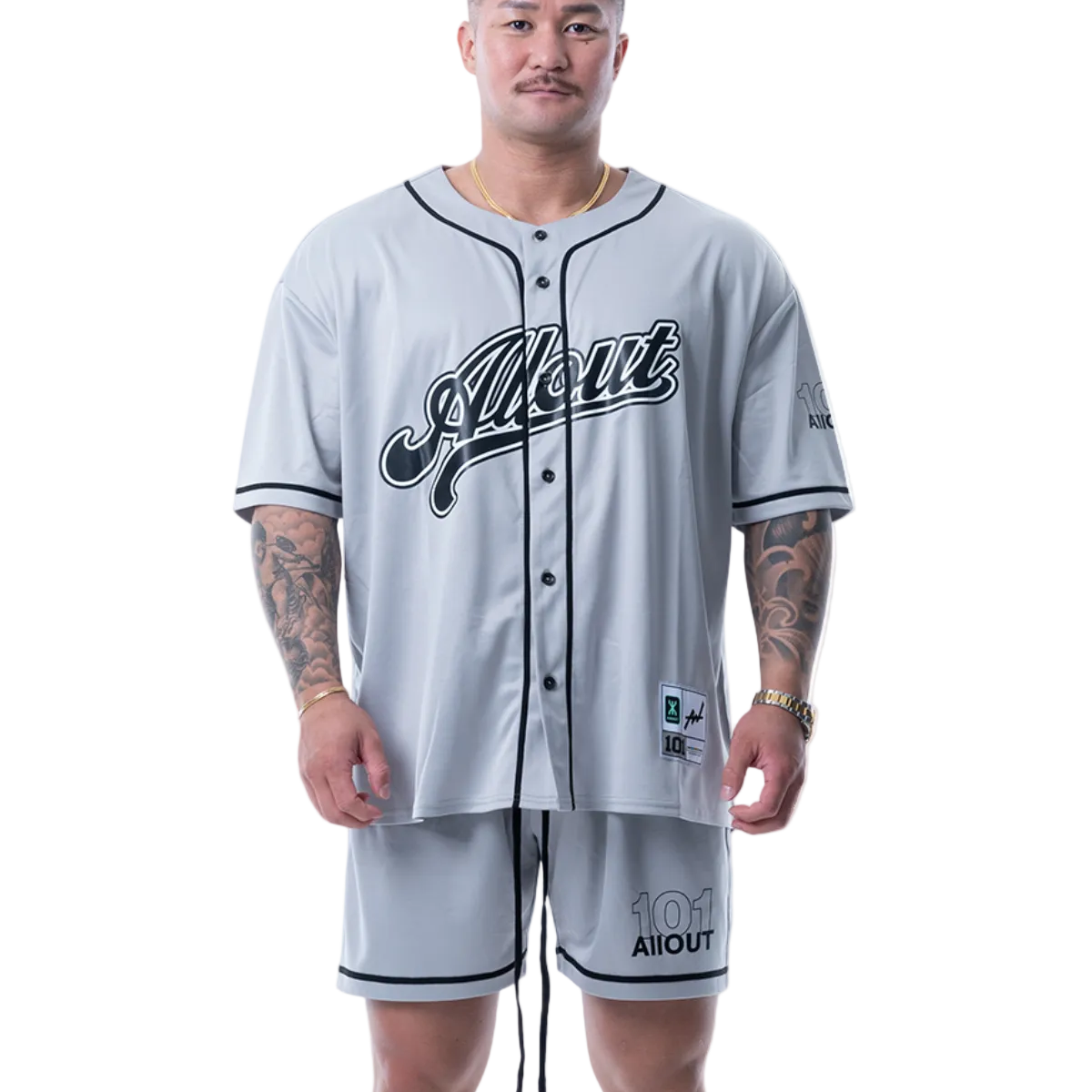 BASEBALL SHIRT GRAY MESH
