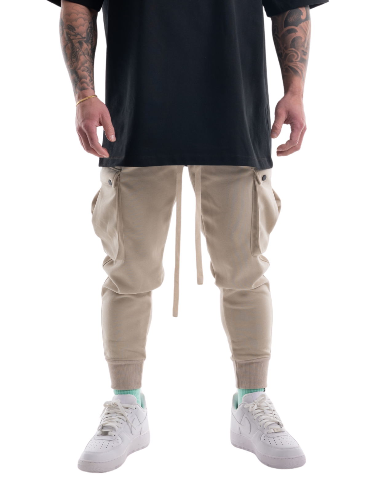 CARGO PANTS ONE POINT LOGO(BEIGE)