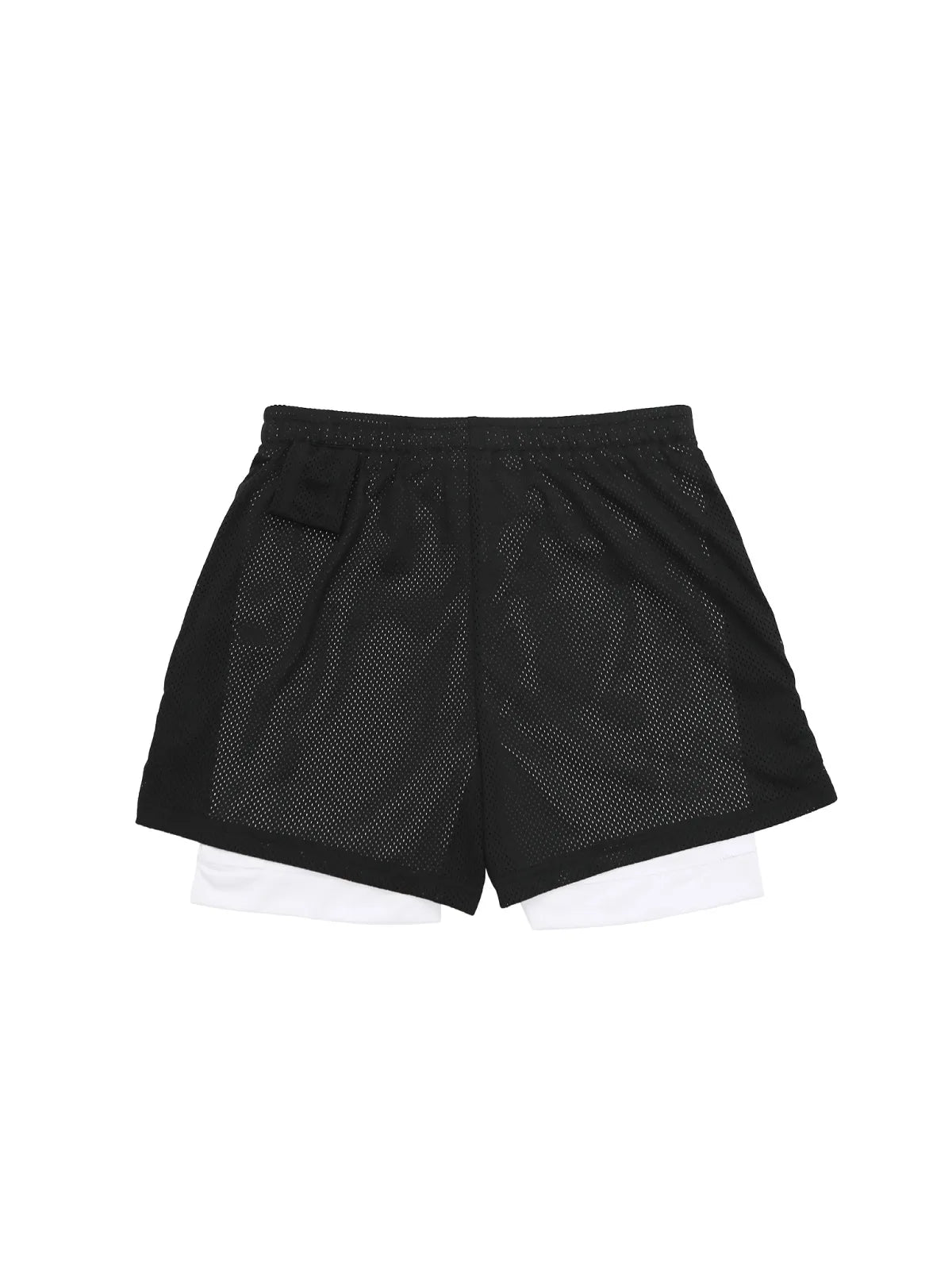 MESH SHORTS RUBBER TAG【BLACK】