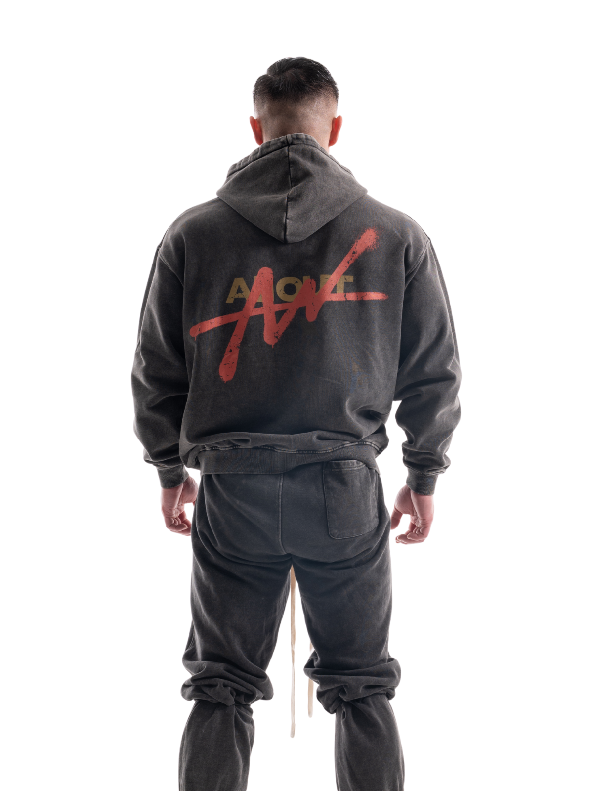 SWEAT HOODIE VINTAGE LOGO(DARK GRAY)