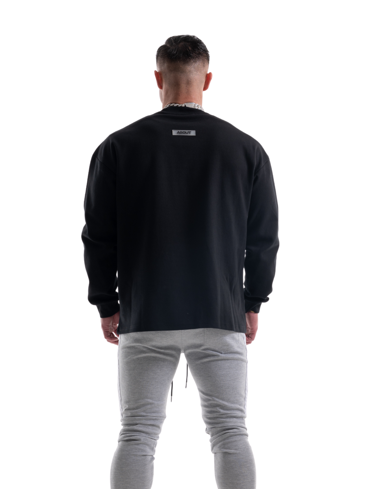 LONG SLEEVE T-shirt RUBBER TAG(BLACK)