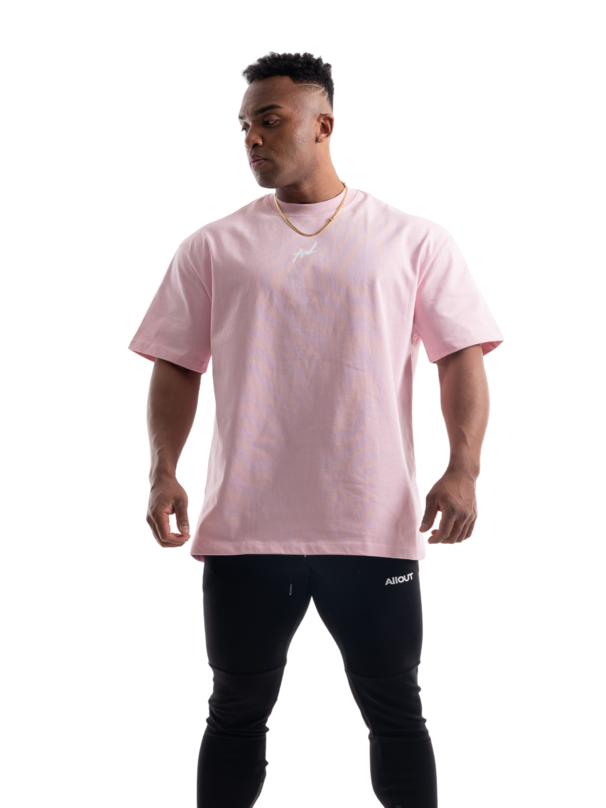 T-shirt SIMPLE LOGO BIG SILHOUETTE(PINK)
