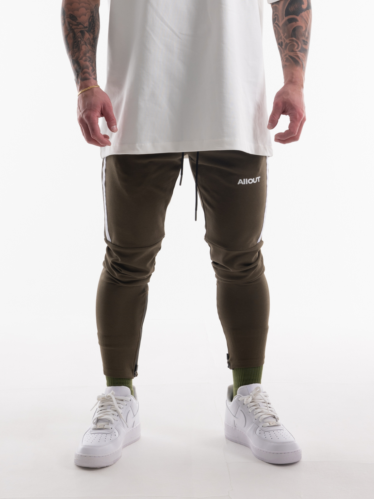 2 LINE STRETCH PANTS(KHAKI)
