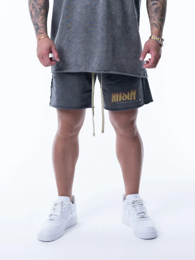 SWEAT SHORTS | DISTRESSED FLAME