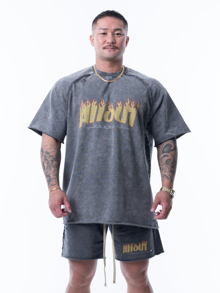 SWEAT TEE | DISTRESSED FLAME