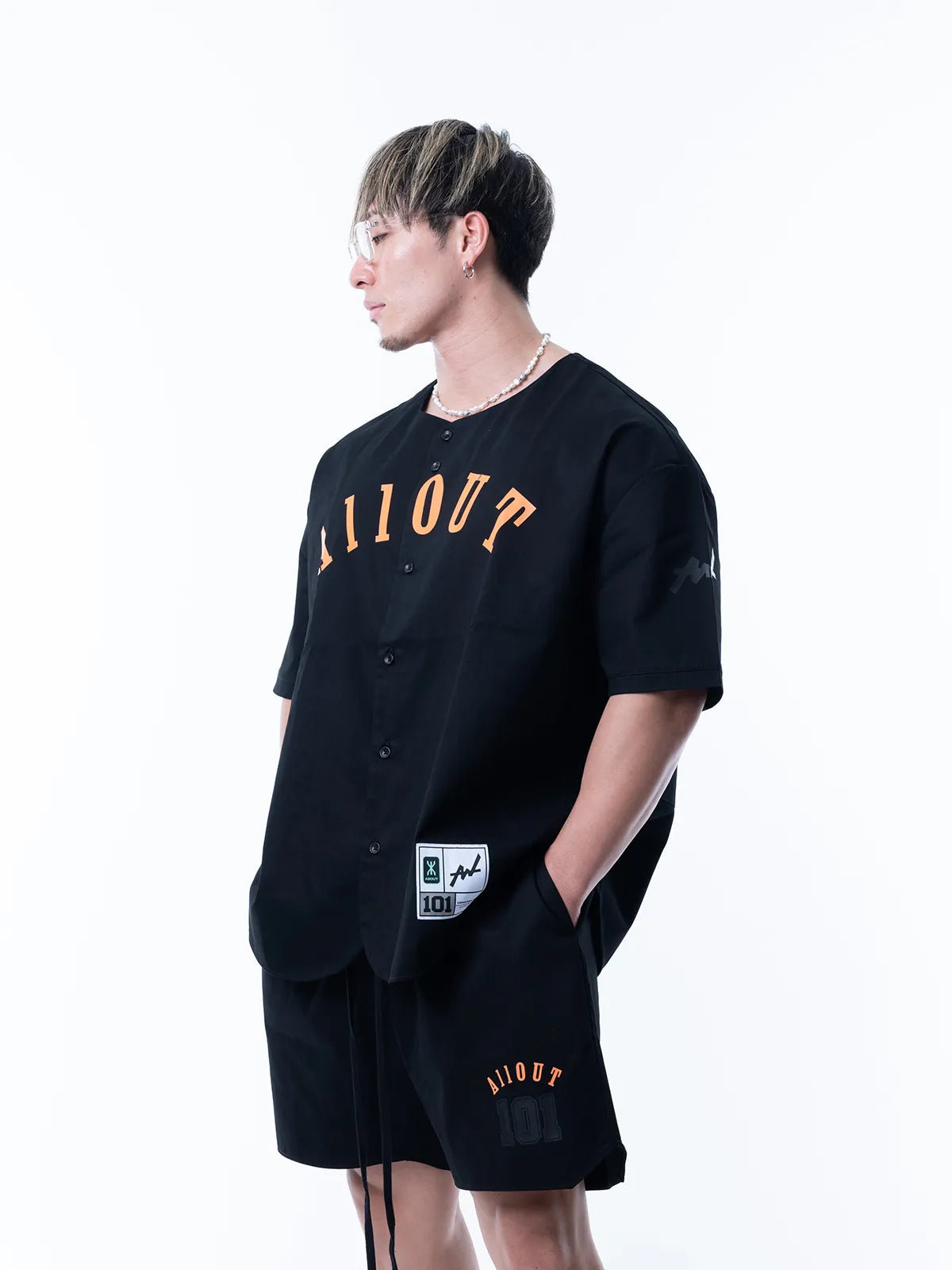 BASEBALL SHIRT BLACK TWILL