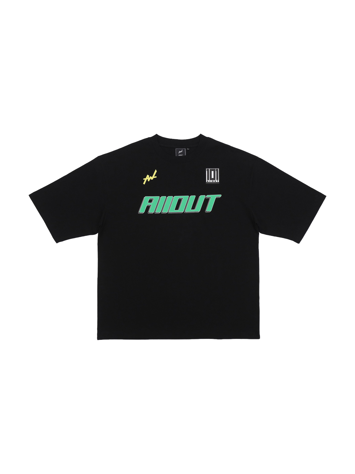 T-SHIRT RACING LOGO BLACK 平置き フロント